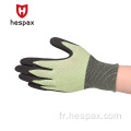 Gants de protection de protection HESPAX plongés en nitrile anti-coupe trempé